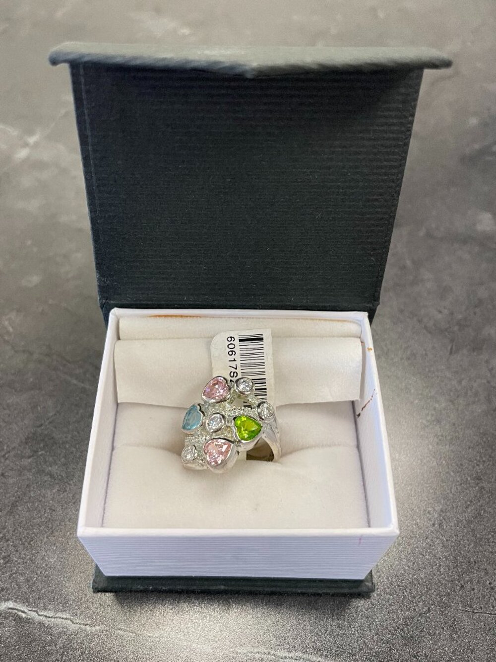 NWT Multi Gemstone .925 Heart Ring